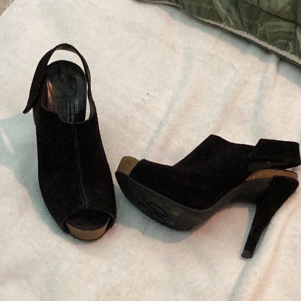 Pedro Garcia black suede heels